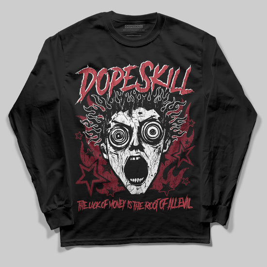 Jordan 4 “Sierra Red" DopeSkill Long Sleeve T-Shirt Root of Evil Graphic Streetwear - Black