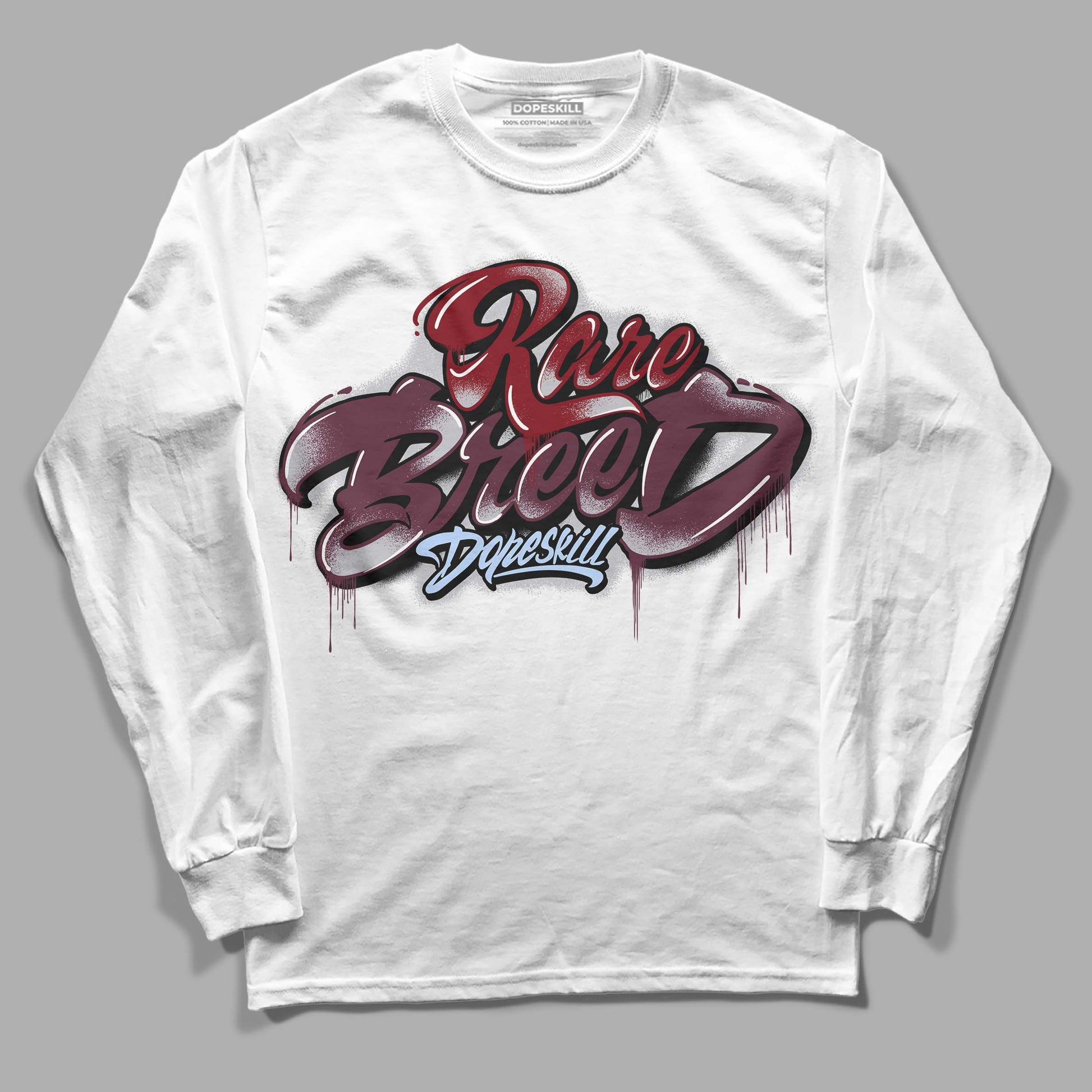 Jordan 5 Retro Burgundy (2023) DopeSkill Long Sleeve T-Shirt Rare Breed Type Graphic Streetwear - White