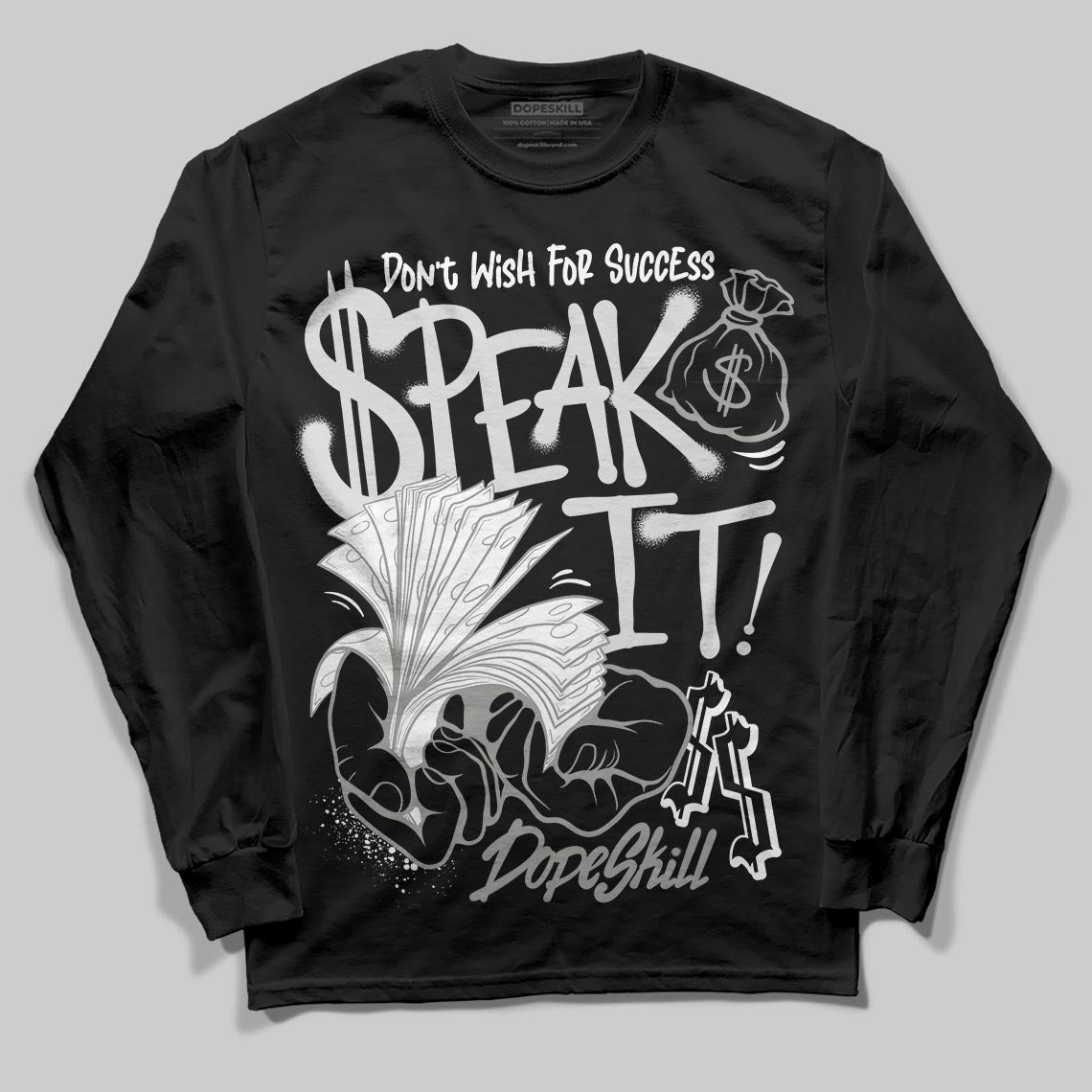 Jordan 3 Retro Pure Money DopeSkill Long Sleeve T-Shirt Speak It Graphic Streetwear - Black
