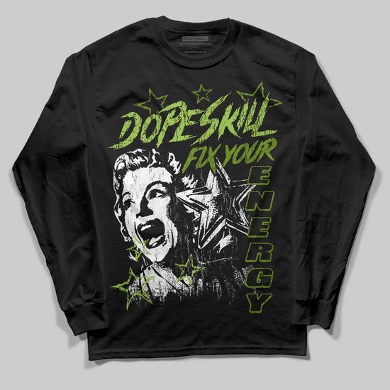 Green Sneakers DopeSkill Long Sleeve T-Shirt Fix Your Energy Graphic Streetwear - Black