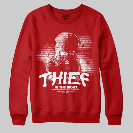 Jordan 11 Retro Cherry DopeSkill Sweatshirt Thief In The Night Graphic Streetwear - Red
