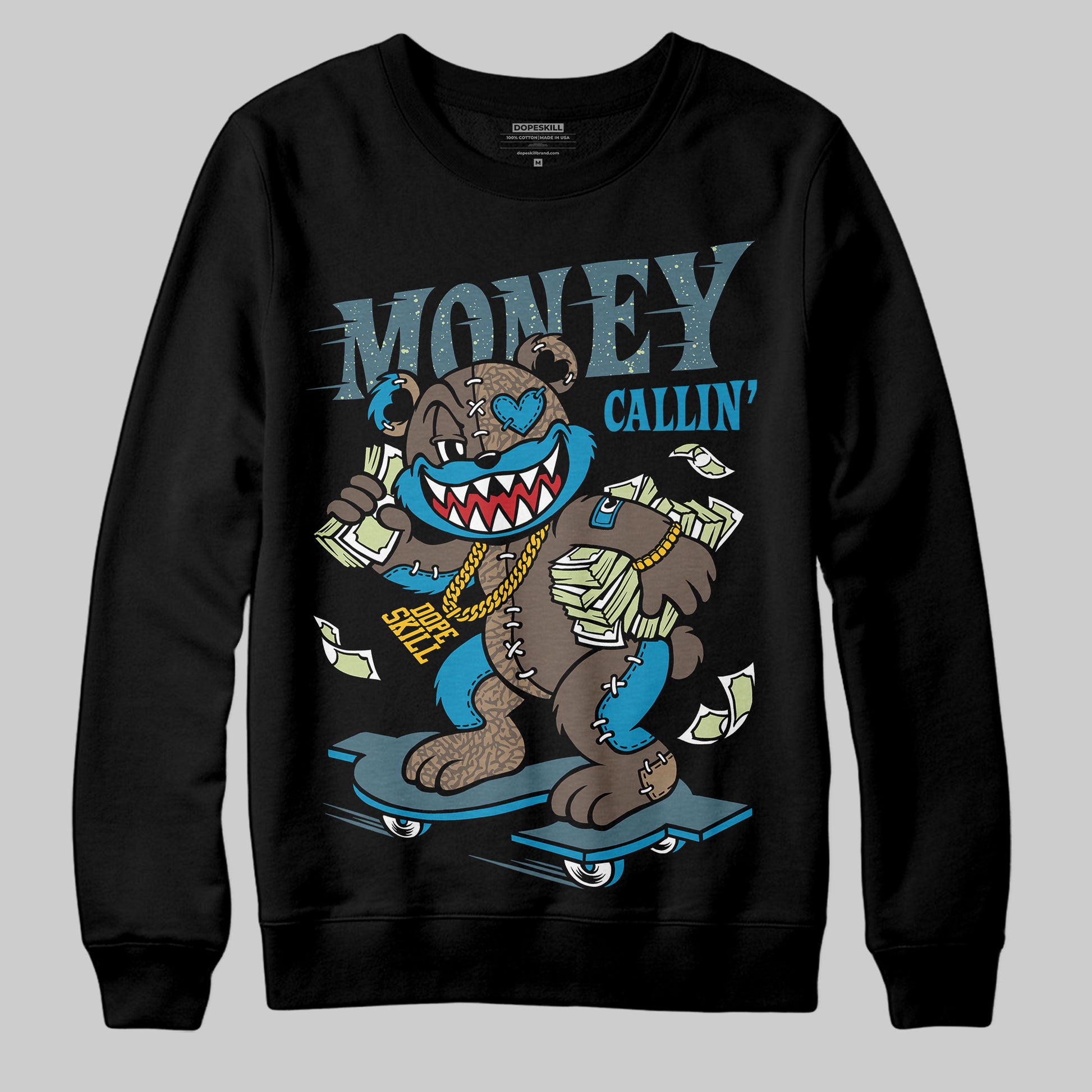 Jordan 3 GS “We Outside” DopeSkill Sweatshirt Money Callin' Graphic Streetwear - Black