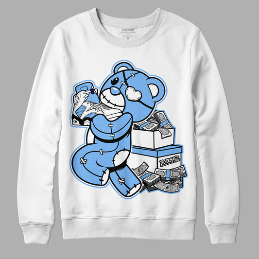 AJ 6 University Blue DopeSkill Sweatshirt Bear Steals Sneaker Graphic