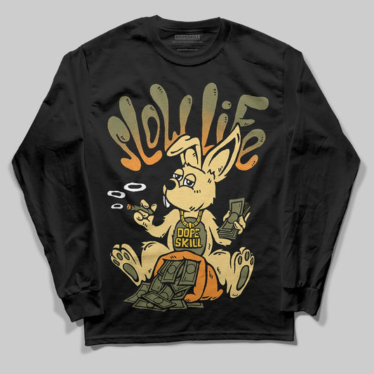 Olive Sneakers DopeSkill Long Sleeve T-Shirt Slow Life Graphic Streetwear  - Black