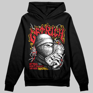 Red Sneakers DopeSkill Hoodie Sweatshirt New Get Rich Graphic Streetwear - Black