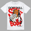 Jordan 4 Retro Red Cement DopeSkill T-Shirt Stay It Busy Graphic Streetwear - White 