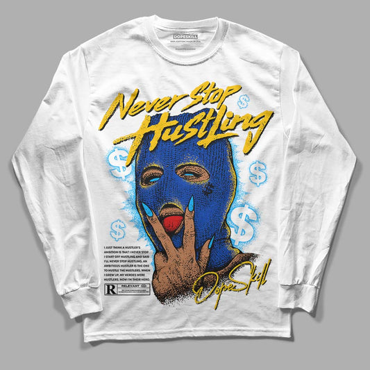 Jordan 14 “Laney” DopeSkill Long Sleeve T-Shirt Never Stop Hustling Graphic Streetwear - White 