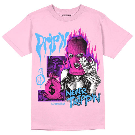 Pink Sneakers DopeSkill Pink T-Shirt Drip'n Never Tripp'n Graphic Streetwear