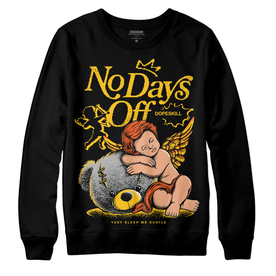 Yellow Sneakers DopeSkill Sweatshirt New No Days Off Graphic Streetwear - Black