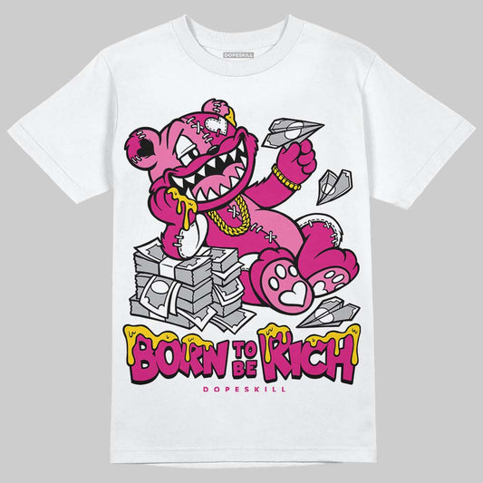 Rick Owens Pink Leather Low Sneakers DopeSkill T-Shirt Born To Be Rich Graphic Streetwear - White