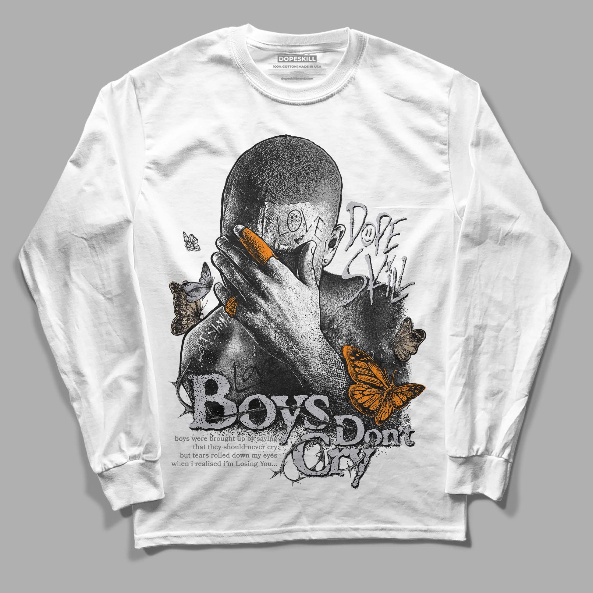 Grey Sneakers DopeSkill Long Sleeve T-Shirt Boys Don't Cry Graphic Streetwear - White