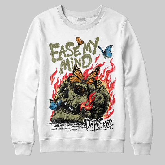 Olive Sneakers DopeSkill Sweatshirt Ease My Mind Graphic Streetwear - White