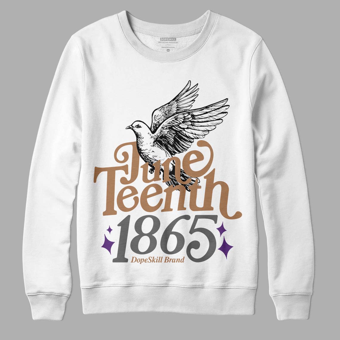 Jordan 6 WMNS Gore-Tex Brown Kelp DopeSkill Sweatshirt Juneteenth 1865 Graphic Streetwear - White