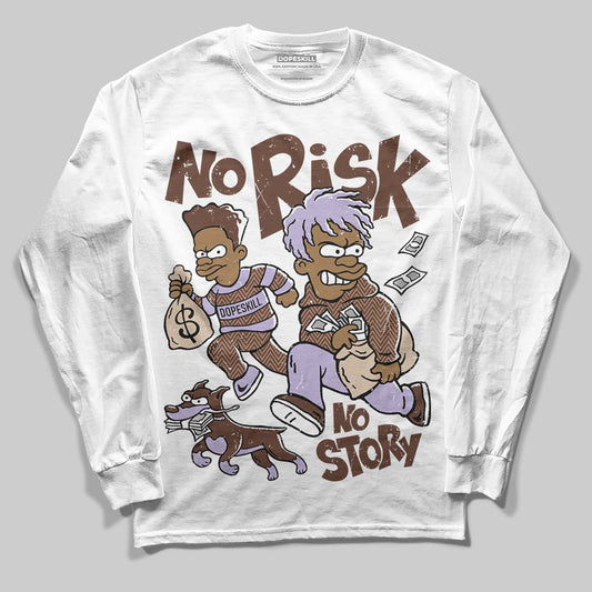 Harris Tweed x Wmns Dunk Low 'Sesame' DopeSkill Long Sleeve T-Shirt No Risk No Story Graphic Streetwear - White