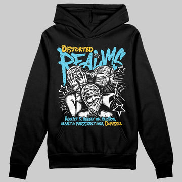 Jordan 11 Retro Gamma Blue (2025) DopeSkill Hoodie Sweatshirt Distorted Realms Graphic Streetwear - Black