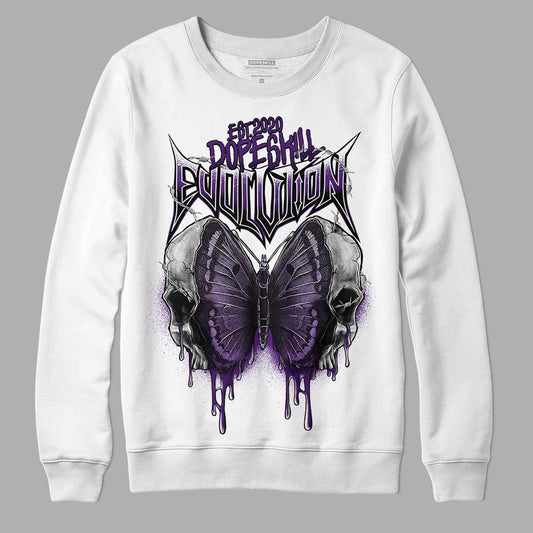 Jordan 12 “Field Purple” DopeSkill Sweatshirt DopeSkill Evolution Graphic Streetwear - White