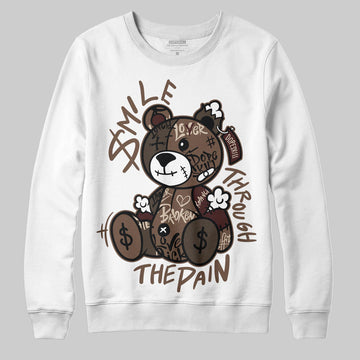 A Ma Maniére x Air Jordan 4 “Dark Mocha” DopeSkill Sweatshirt Smile Through The Pain Graphic Streetwear - White