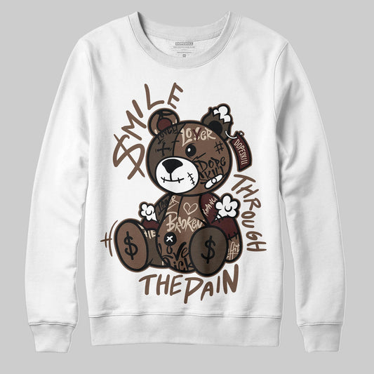 A Ma Maniére x Air Jordan 4 “Dark Mocha” DopeSkill Sweatshirt Smile Through The Pain Graphic Streetwear - White