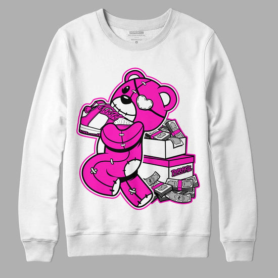 Dunk Low GS “Active Fuchsia” DopeSkill Sweatshirt Bear Steals Sneaker Graphic Streetwear - White