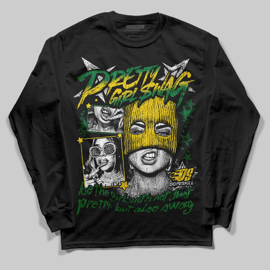 Jordan 5 “Lucky Green” DopeSkill Long Sleeve T-Shirt Pretty Girl Swag Graphic Streetwear - Black