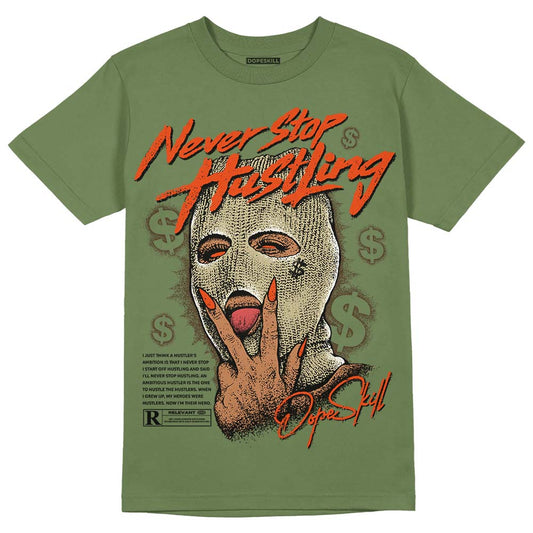 Olive Sneakers DopeSkill Olive T-shirt Never Stop Hustling Graphic Streetwear 