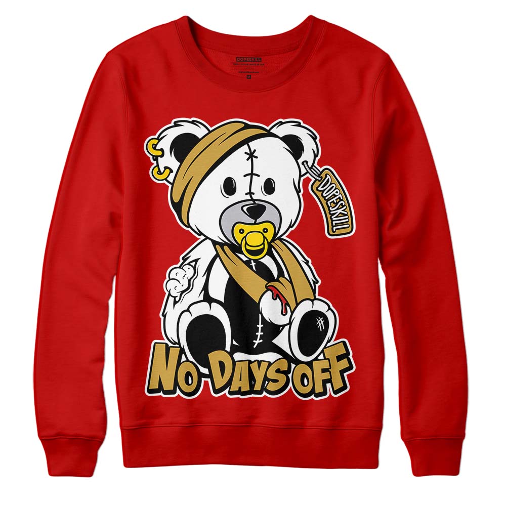 Red Sneakers DopeSkill Red Sweatshirt Hurt Bear Graphic Streetwear 