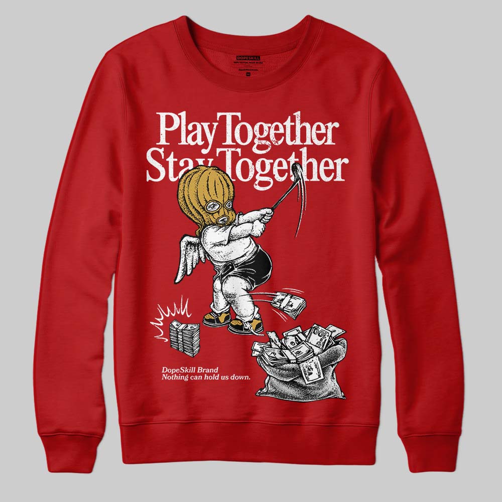 Nigel Sylvester x Air Jordan 4 ‘Brick by Brick’ DopeSkill Sweatshirt Play together, Stay together Graphic Streetwear - Red