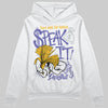Jordan 4 Retro Lakers DopeSkill Hoodie Sweatshirt Speak It Graphic Streetwear - White