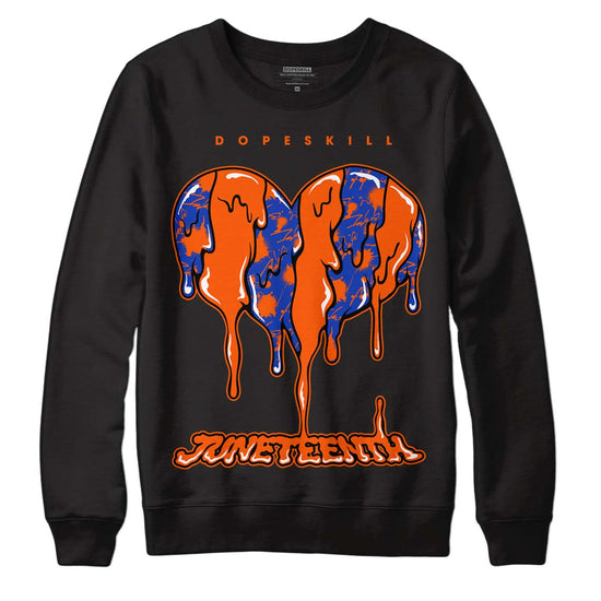 Dunk Low Futura Orange Blaze DopeSkill Sweatshirt Juneteenth Heart Graphic Streetwear - Black