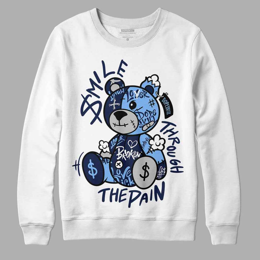 Jordan 5 Midnight Navy DopeSkill Sweatshirt Smile Through The Pain Graphic Streetwear