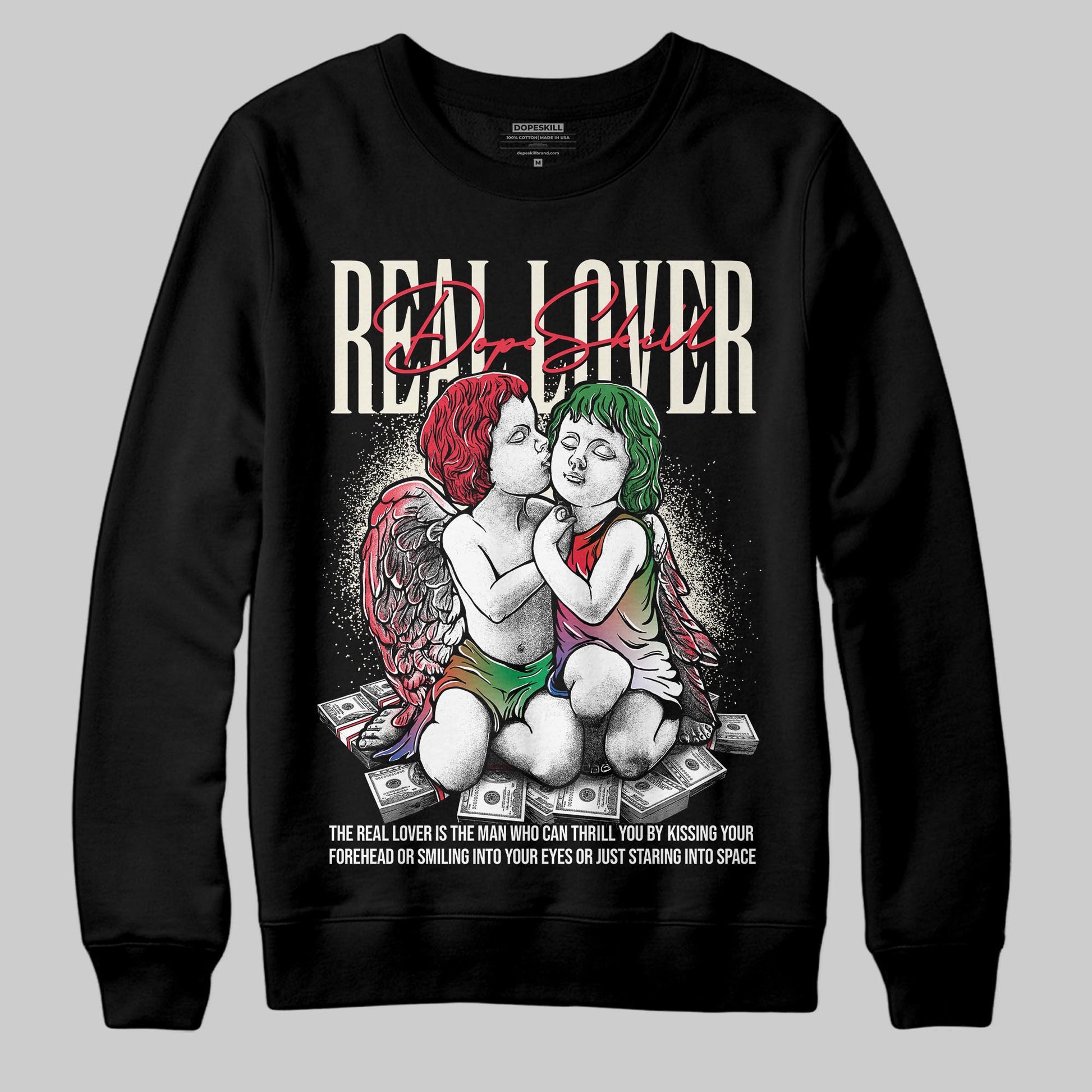 Jordan 11 Retro 285 Atlanta DopeSkill Sweatshirt Real Lover Graphic Streetwear - Black