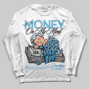 Jordan 4 Denim “Worn Blue” DopeSkill Long Sleeve T-Shirt MOMM Graphic Streetwear - White