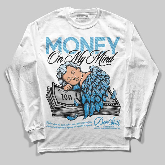 Jordan 4 Denim “Worn Blue” DopeSkill Long Sleeve T-Shirt MOMM Graphic Streetwear - White
