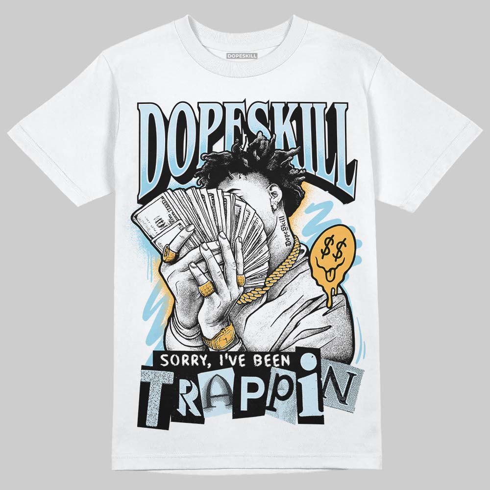 Vans Knu Stack Vintage Satin Dream Blue DopeSkill T-Shirt Sorry I've Been Trappin Graphic Streetwear - White