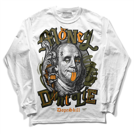 Jordan 5 "Olive" DopeSkill Long Sleeve T-Shirt Money Don't Lie Graphic Streetwear - White