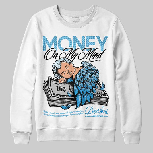 Jordan 4 Denim “Worn Blue” DopeSkill Sweatshirt MOMM Graphic Streetwear - White