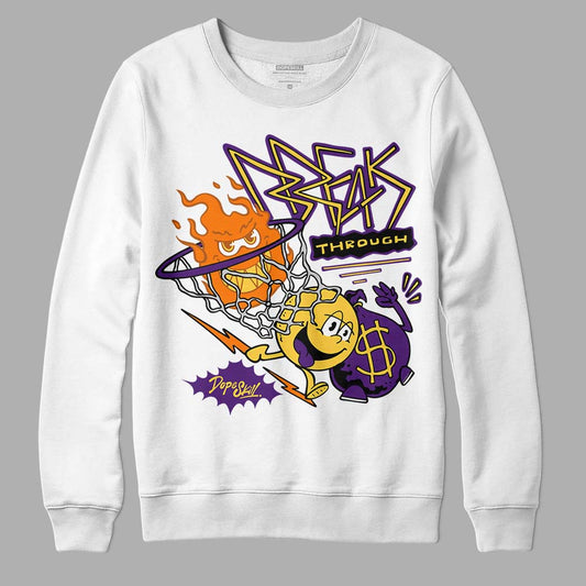 Jordan 12 “Field Purple” DopeSkill Sweatshirt Break Through Graphic Streetwear - White