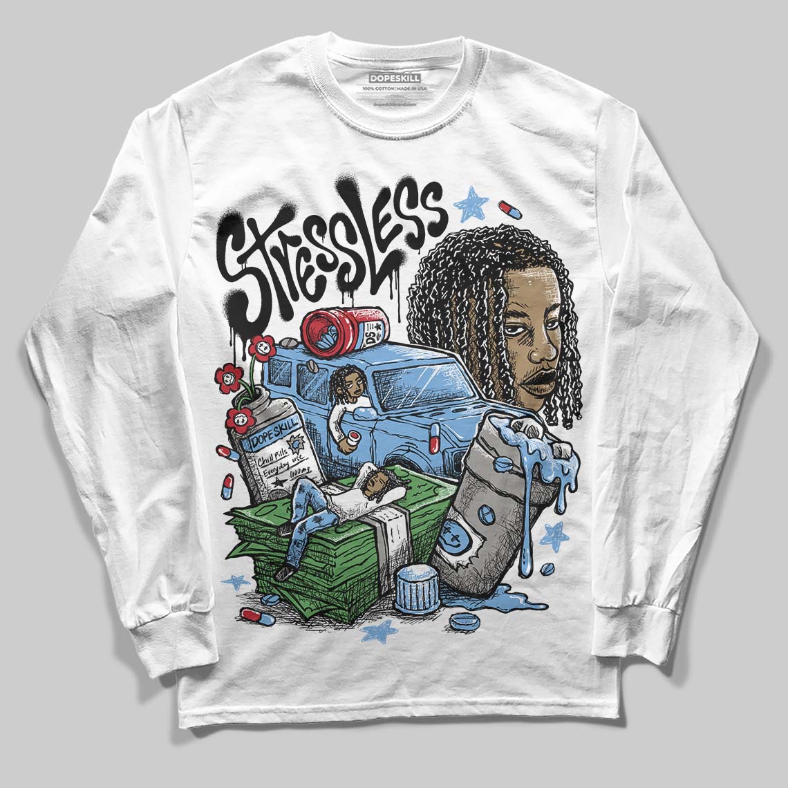 Jordan 12 Retro 'Melo' DopeSkill Long Sleeve T-Shirt Stressless Graphic Streetwear - White