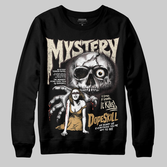 Jordan 5 “Earth/Metallic Gold” DopeSkill Sweatshirt Mystery Ghostly Grasp Graphic Streetwear - Black