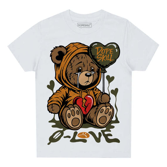 Jordan 5 "Olive" DopeSkill Toddler Kids T-shirt Broken Bear Graphic Streetwear - White