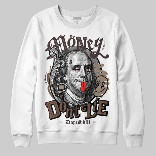 SoleFly x Air Jordan 12 Retro SP 'Cafecito/Baroque Brown' DopeSkill Sweatshirt Money Don't Lie Graphic Streetwear - White