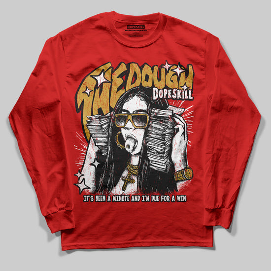 Red Sneakers DopeSkill Long Sleeve T-Shirt The Dough Graphic Streetwear - Red