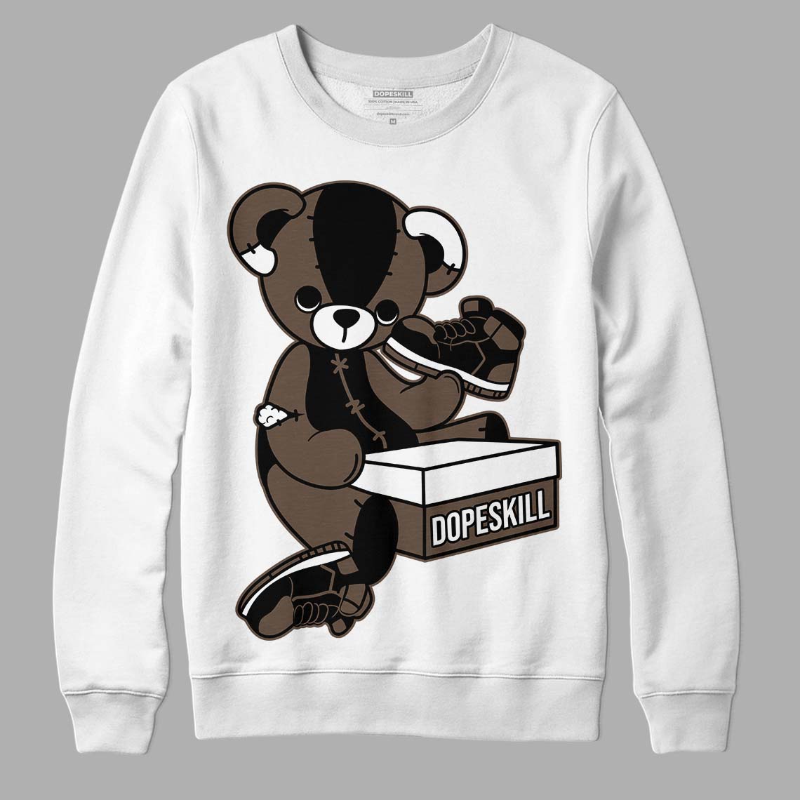 Jordan 1 Retro High OG Palomino DopeSkill Sweatshirt Sneakerhead BEAR Graphic Streetwear - White