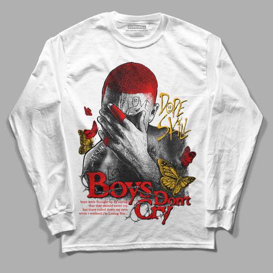 Red Sneakers DopeSkill Long Sleeve T-Shirt Boys Don't Cry Graphic Streetwear - White 