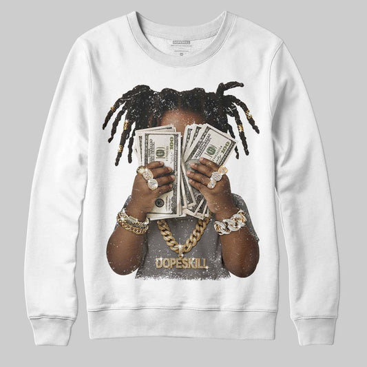 Jordan 4 Retro Cave Stone DopeSkill Sweatshirt Rich Youth Graphic Streetwear - White