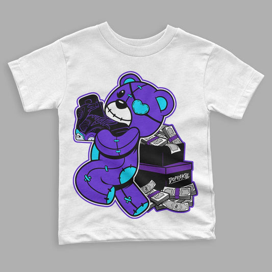 Jordan 6 "Aqua" DopeSkill Toddler Kids T-shirt Bear Steals Sneaker Graphic Streetwear - White 