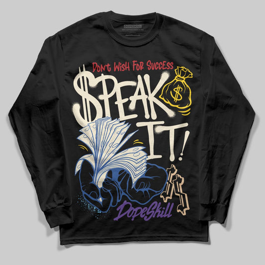Jordan 17 Retro Low SP Infinite Archives DopeSkill Long Sleeve T-Shirt Speak It Graphic Streetwear - black