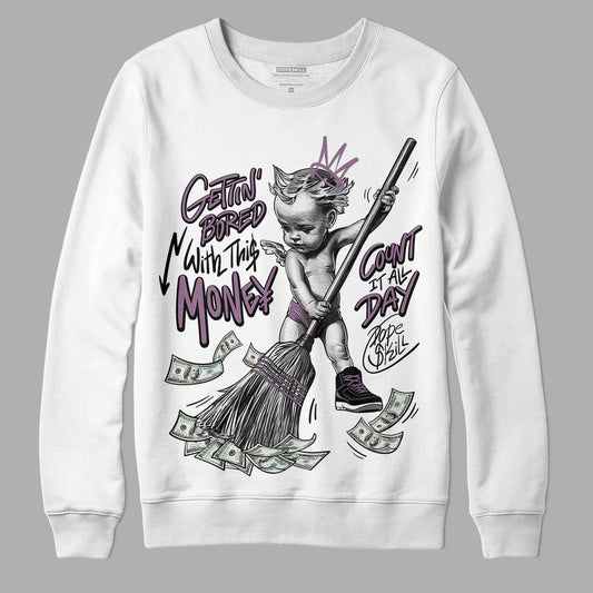 Jordan 2 “Mauve/Off-Noir” DopeSkill Sweatshirt Gettin Bored With This Money Graphic Streetwear - White 