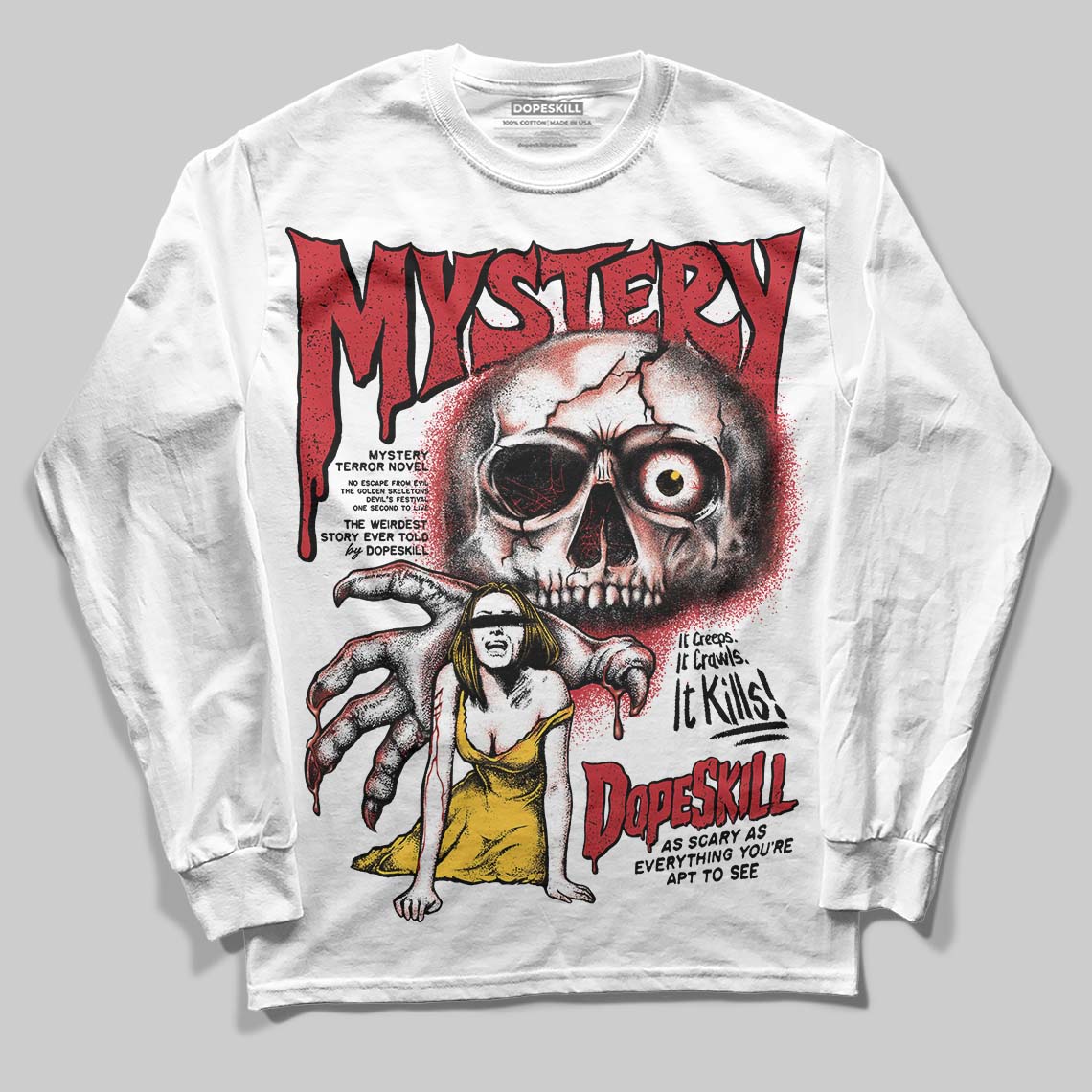 Jordan 14 Retro Ferrari (2025) DopeSkill Long Sleeve T-Shirt Mystery Ghostly Grasp Graphic Streetwear - White 