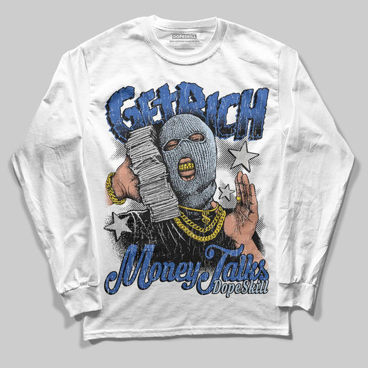 Awake NY x Jordan 5 Retro 'Black Racer Blue' DopeSkill Long Sleeve T-Shirt Get Rich Graphic Streetwear - White